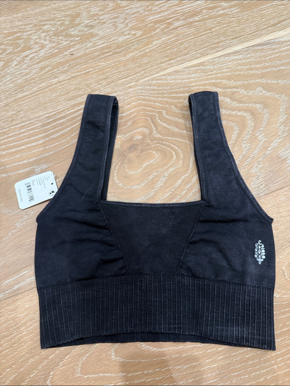 NWT Fp Movement By Free People Good Karma Sports Bra in Washed Black XS/S